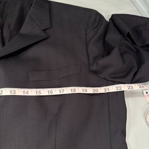 Versace Istante Mens Blazer Italy Pinstripe Single Breasted Jacket 3 Button - Picture 14 of 16